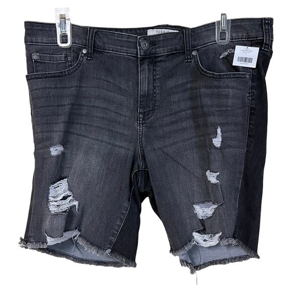 Torrid Shorts Womens 20W Bemuda Denim Jean Fray Hem Destruct Rips Holes Cut Offs - Picture 1 of 8